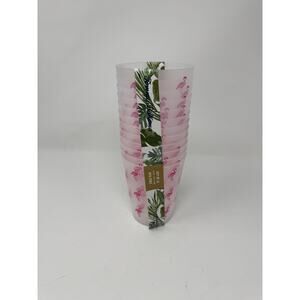 Tommy Bahama Tropical Flamingo BPA Free Tumbler 12pc Set 16oz New